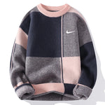 Men's New Fashion Trend Geometric Crew Neck Sweater